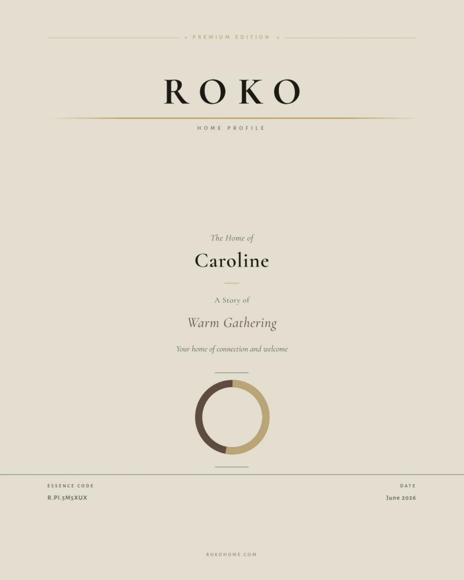 Cover of the Premium Home Profile with the ROKO logo in gold.