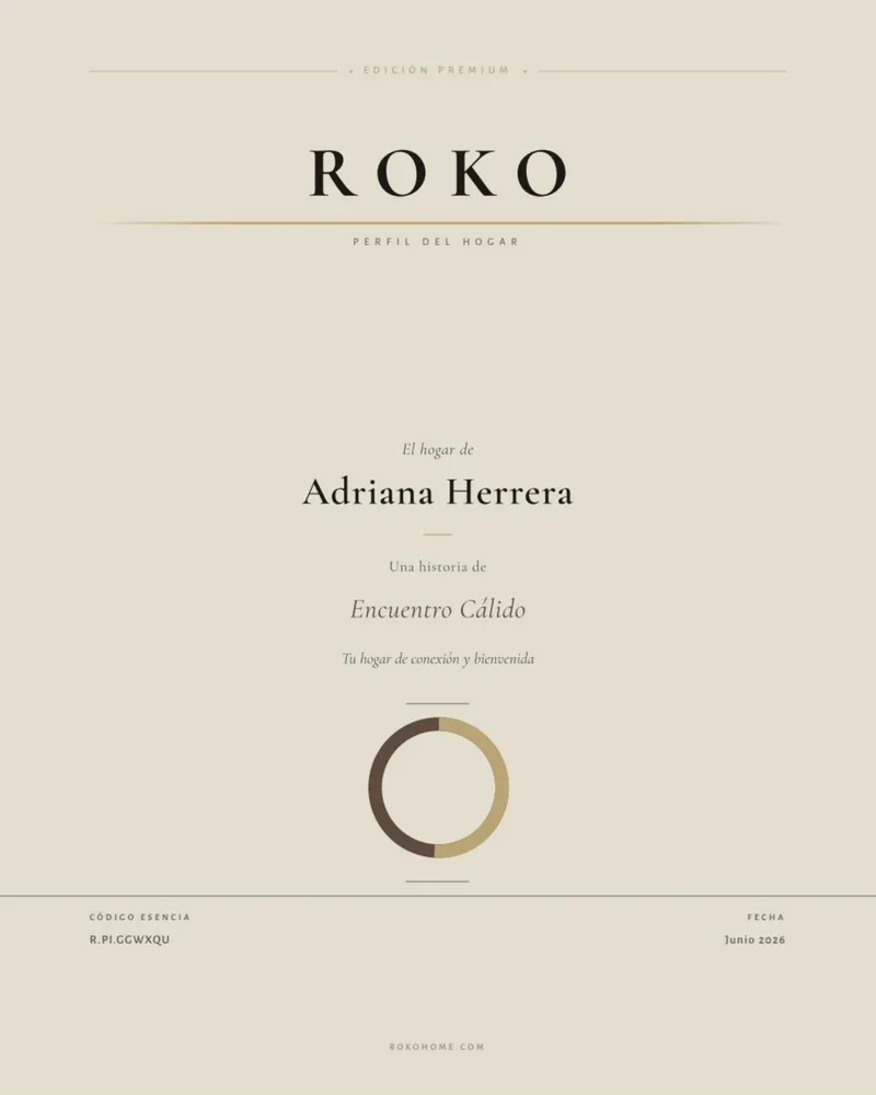 Portada del Perfil del Hogar Premium con el logotipo de ROKO en dorado.
