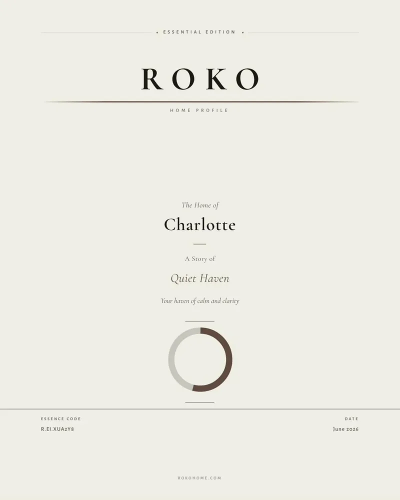 Cover of the Essential Home Profile with the ROKO logo and the profile color ring.