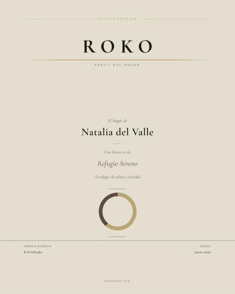 Portada del Perfil del Hogar Premium con el logotipo de ROKO en dorado.